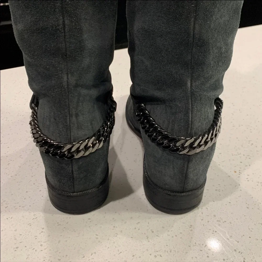 Christian Louboutin Cate Suede Chain Boots 37.5 - Picture 6 of 12